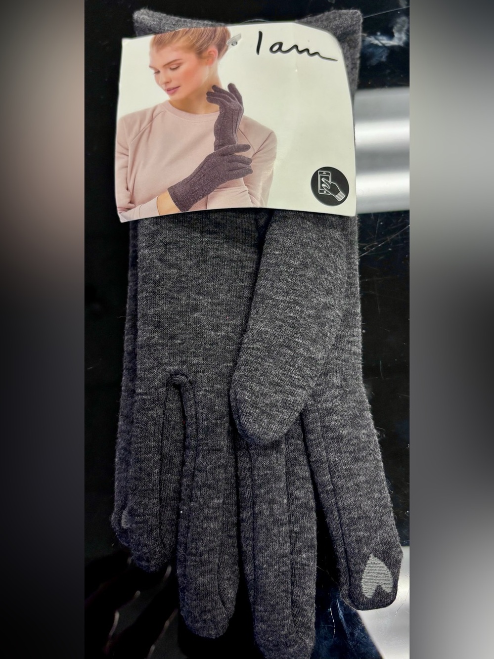 Women’s Gray Knit Touchscreen Gloves